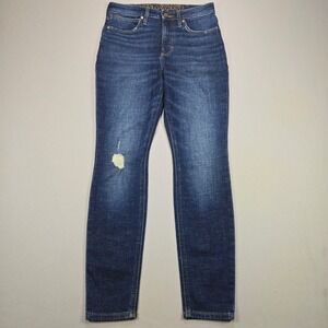 Wrangler Jeans Womens High Rise Skinny Distressed Dark Wash 11MPSDT Blue 27x28